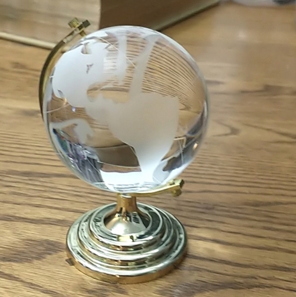 Other - Clear glass crystal world globe orb desk ornament